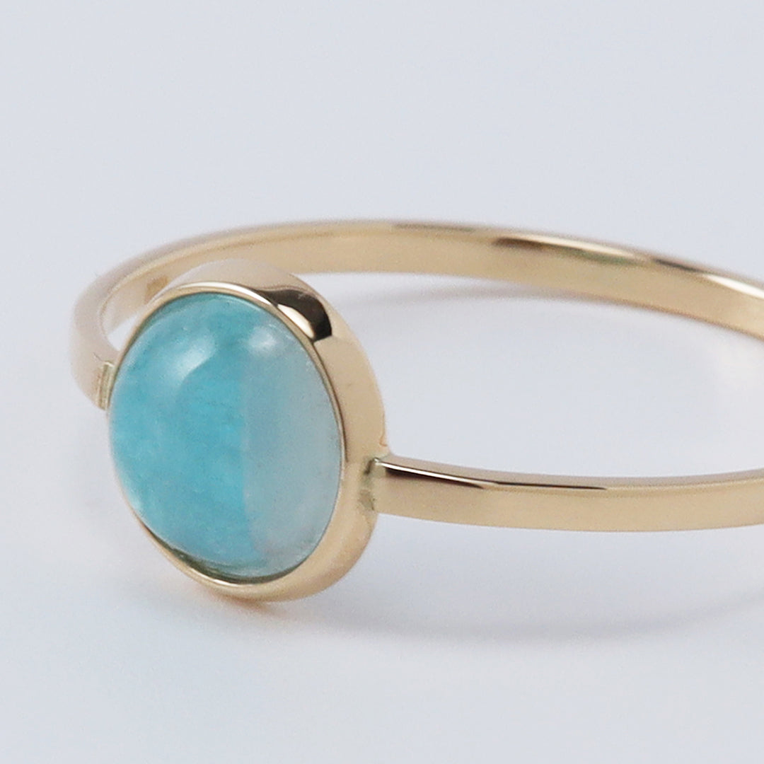 一点物】K18パライバトルマリンインクォーツリング11号B