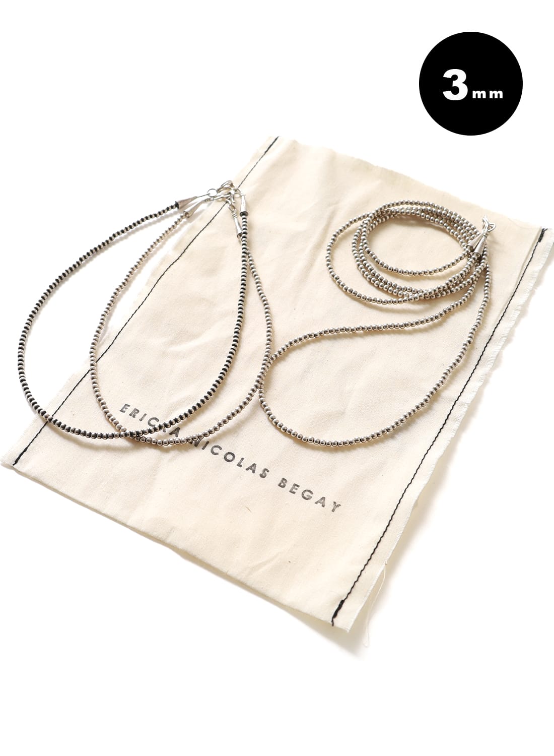 NAVAJO PEARL SILVER NECKLACE 3MM|ナバホパール シルバーネックレス