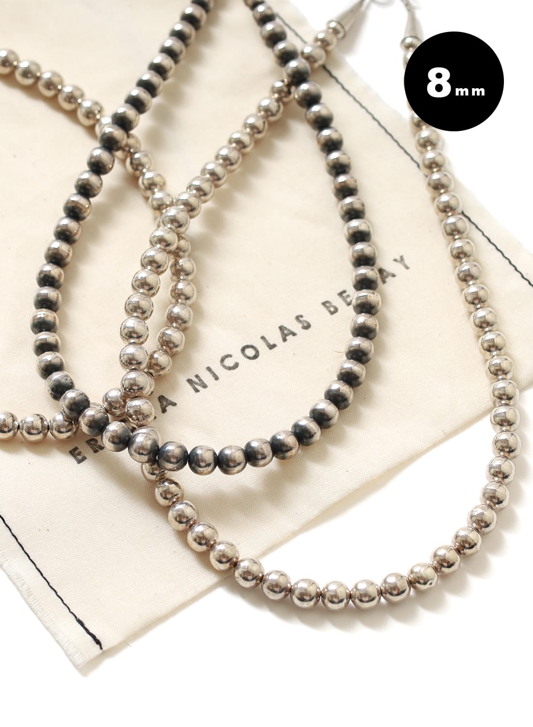 NAVAJO PEARL SILVER NECKLACE 8MM|ナバホパール シルバーネックレス