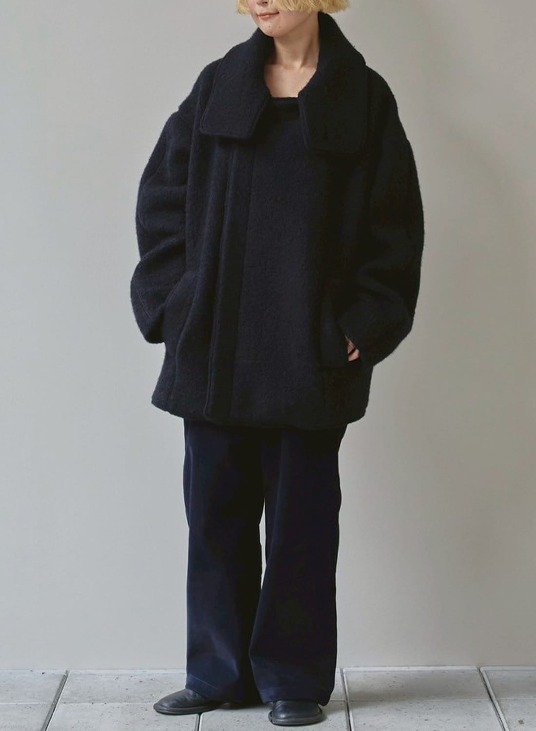 STANDCOLLAR BOUCLE JACKET|スタンドカラー ブークレ ジャケット