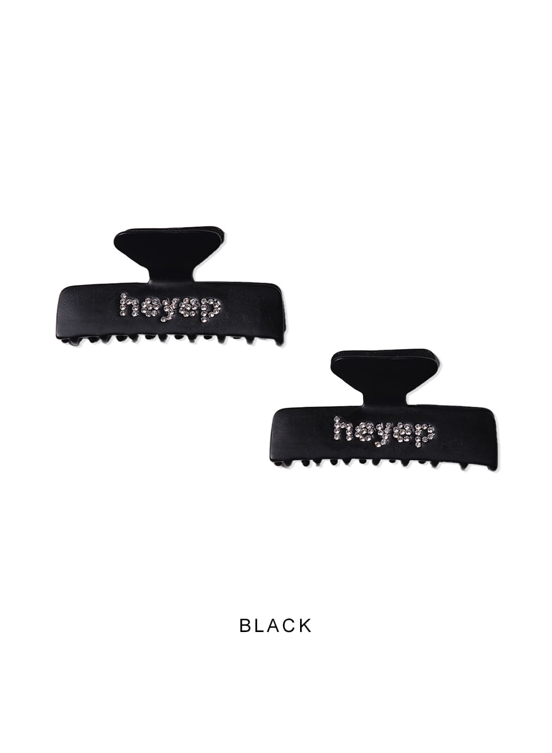 LOGO RHINESTONE SQUARE HAIR CLIP-2PIECE SET|ロゴラインストーン