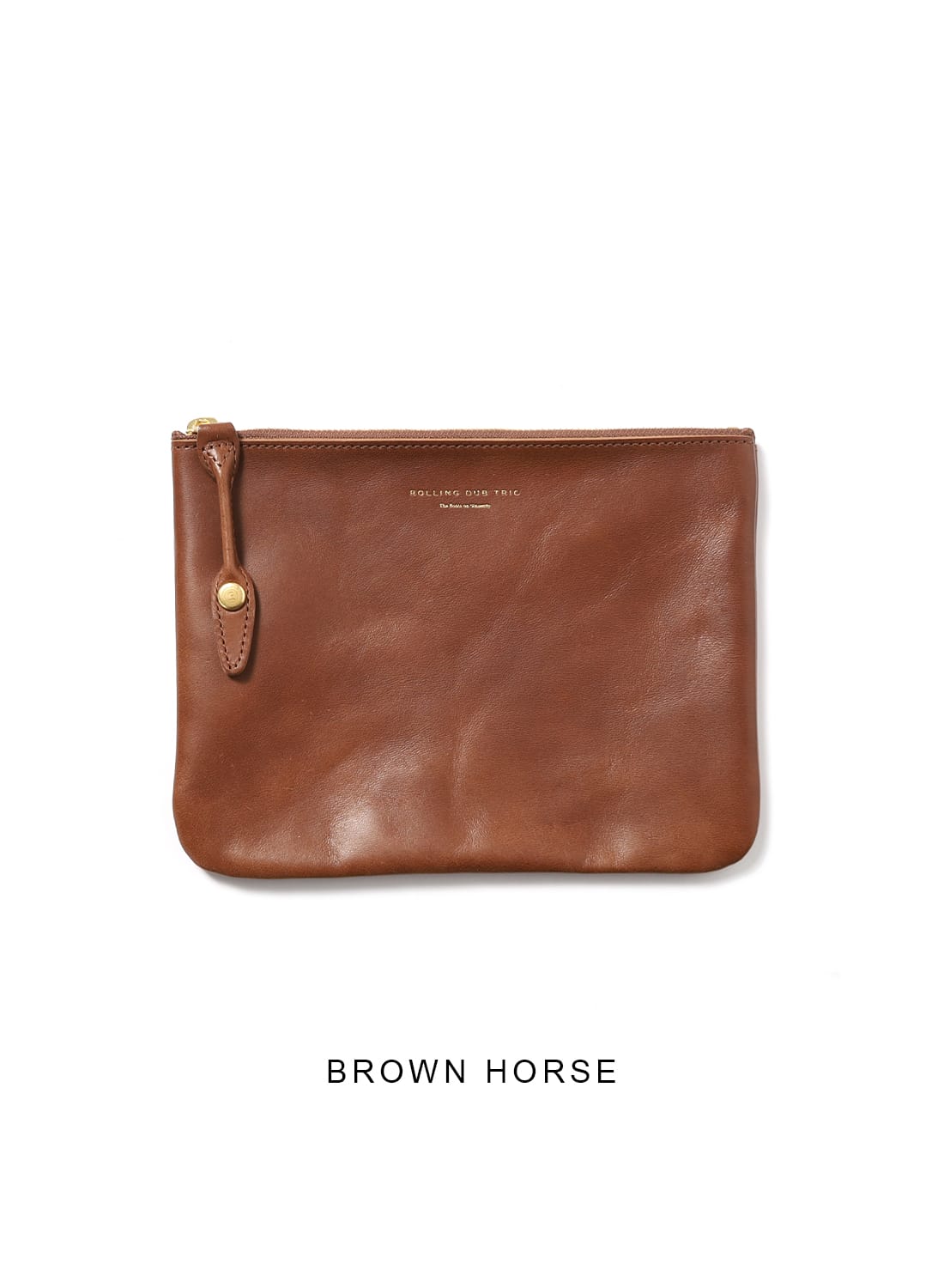 SQUARE ZIP AND SNAP POUCH -LEATHER-|スクウェアジップ アンド