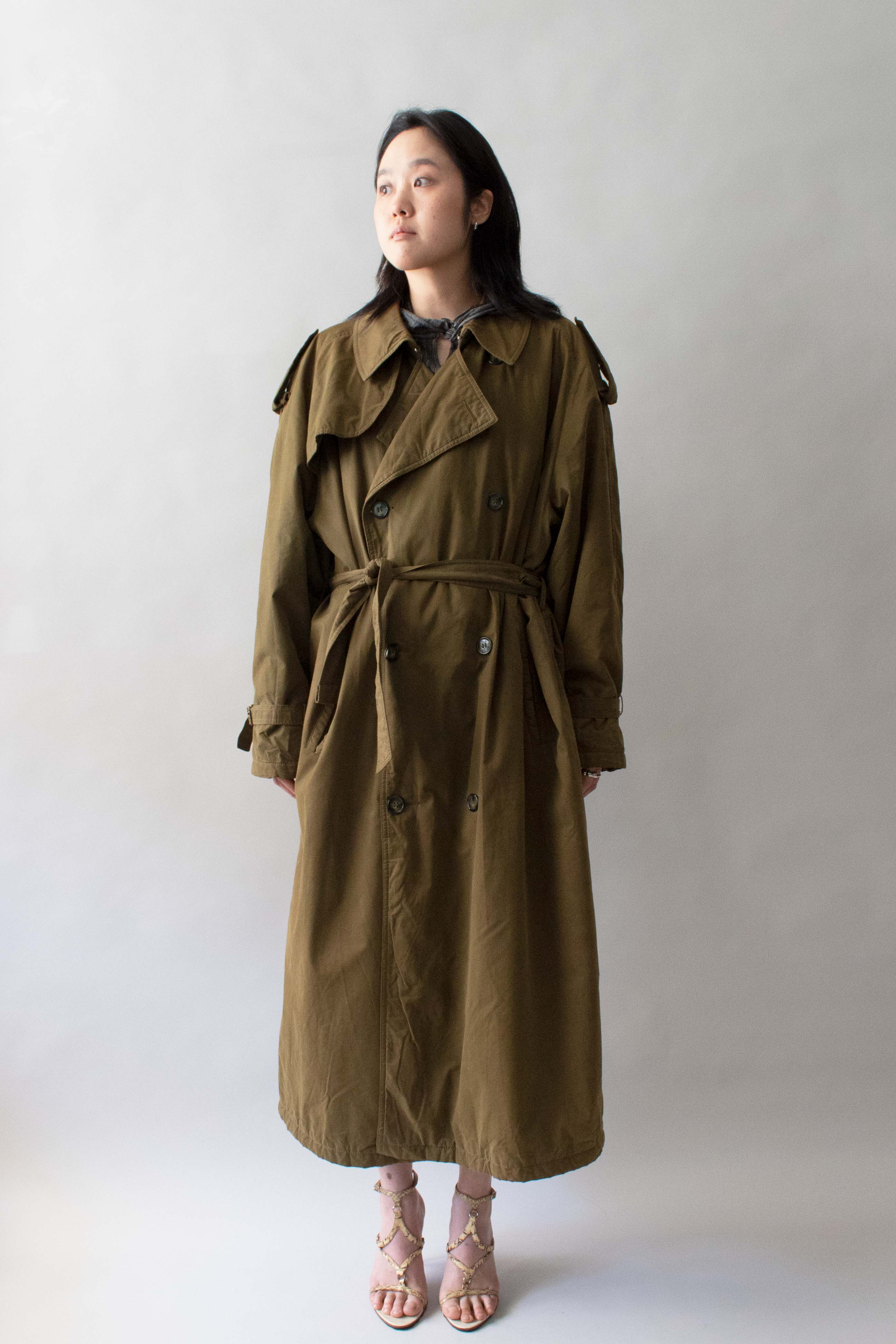 Giorgio Armani Army Green Cotton Trench Coat – Moore Vintage Archive