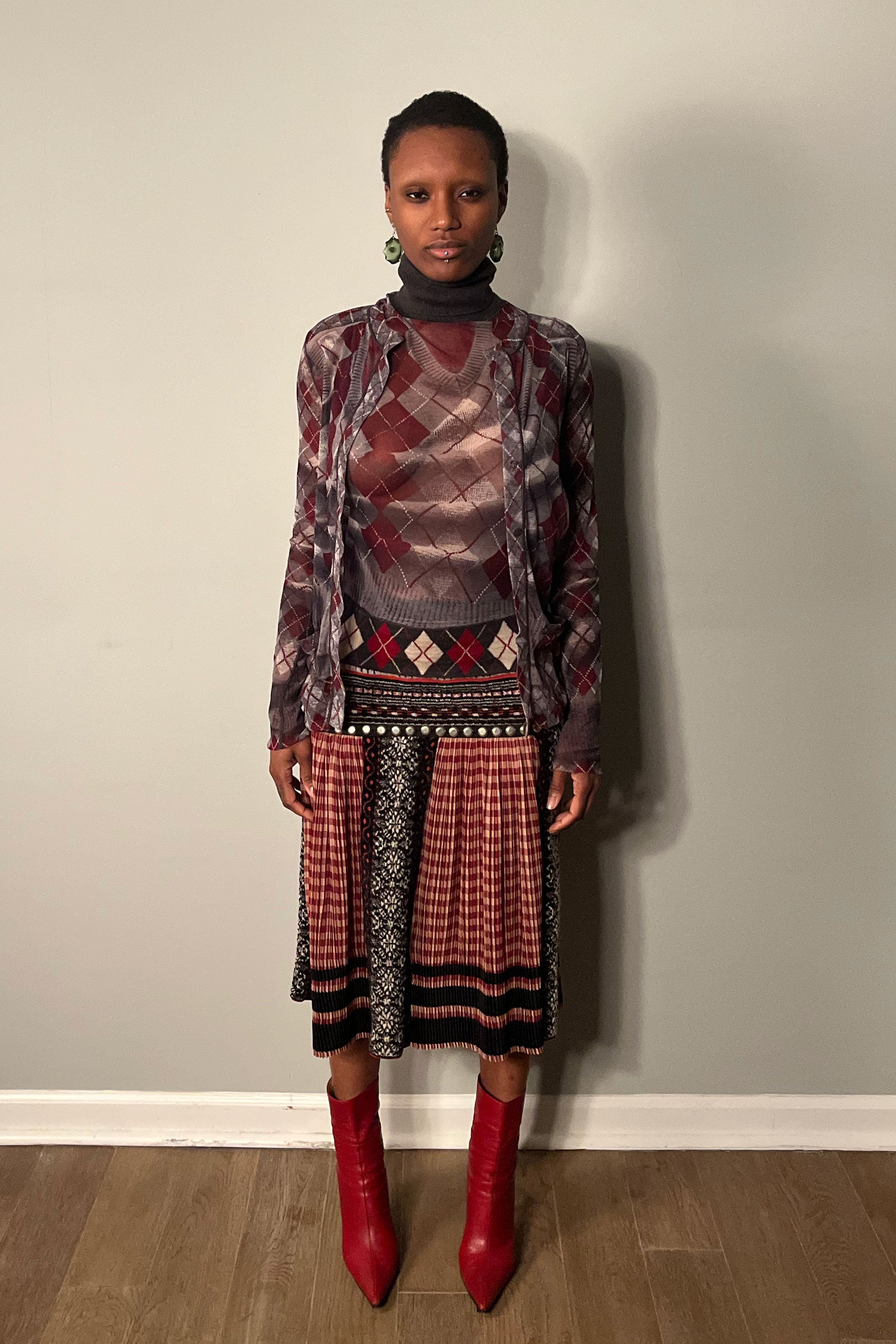 Jean Paul Gaultier Grey Trompe Loeil Mesh Set – Moore Vintage Archive