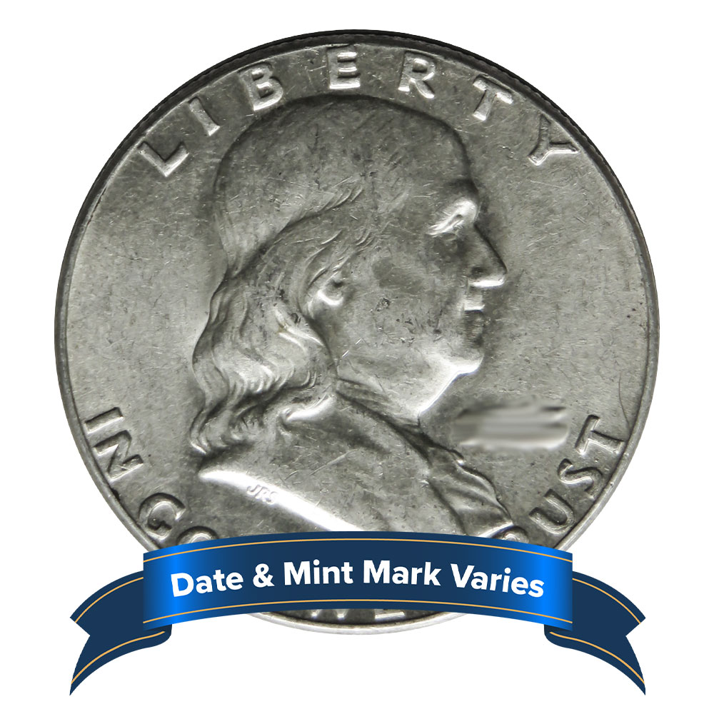 Roll of 20 - 90% Silver Franklin Half Dollars $10 Face Value Full