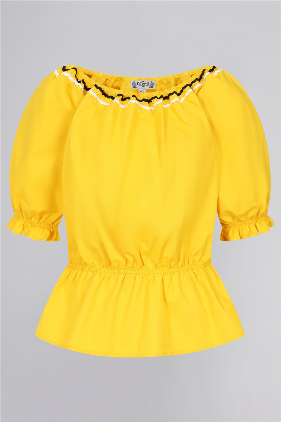Final Sale Alda Ric-Rac Top in Yellow by Collectif – Modern Millie