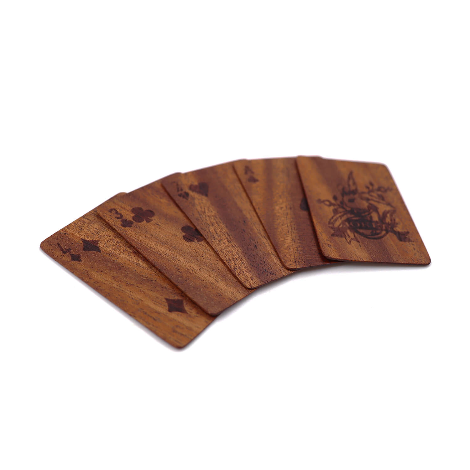 木製のトランプ ミニサイズ アフリカンマホガニー 天然木 雑貨