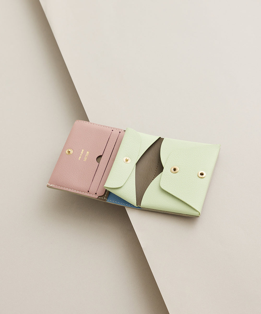 Bifold Compact Wallet - Plum × MULTI COL – MOLINI（モリニ