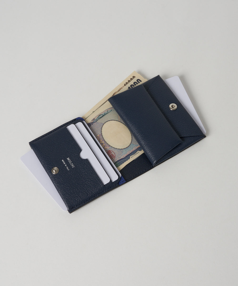 Bifold Compact Wallet - Navy × Navy – MOLINI（モリニ）オフィシャル