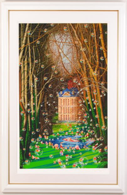 シルクスクリーンの版画でヒロ・ヤマガタが制作した絵「森の小道」をご購入