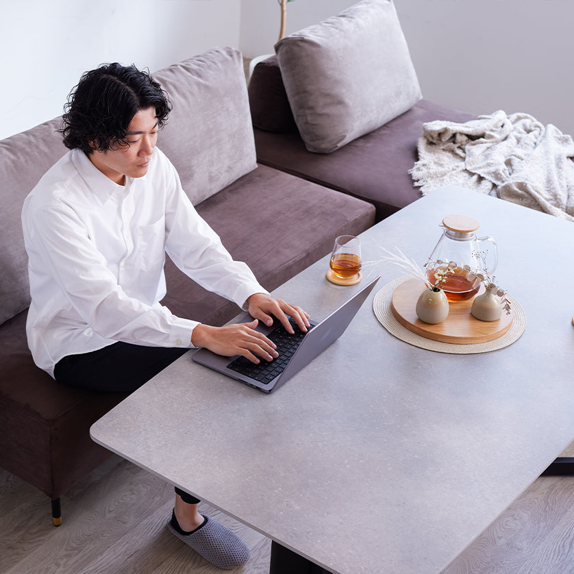 収納付き ダイニングテーブル 【 傷・水に強いメラミン天板