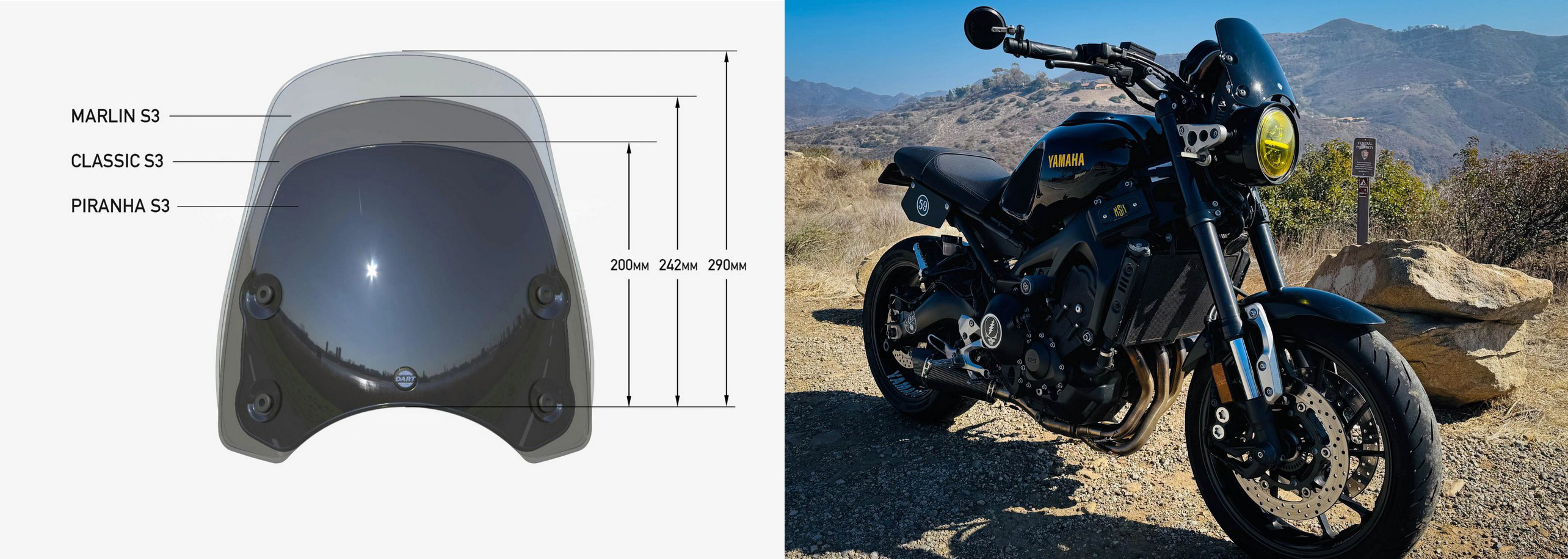 XSR900 スクリーン XSR900 DART スクリーン | モトパーツ MotoParts