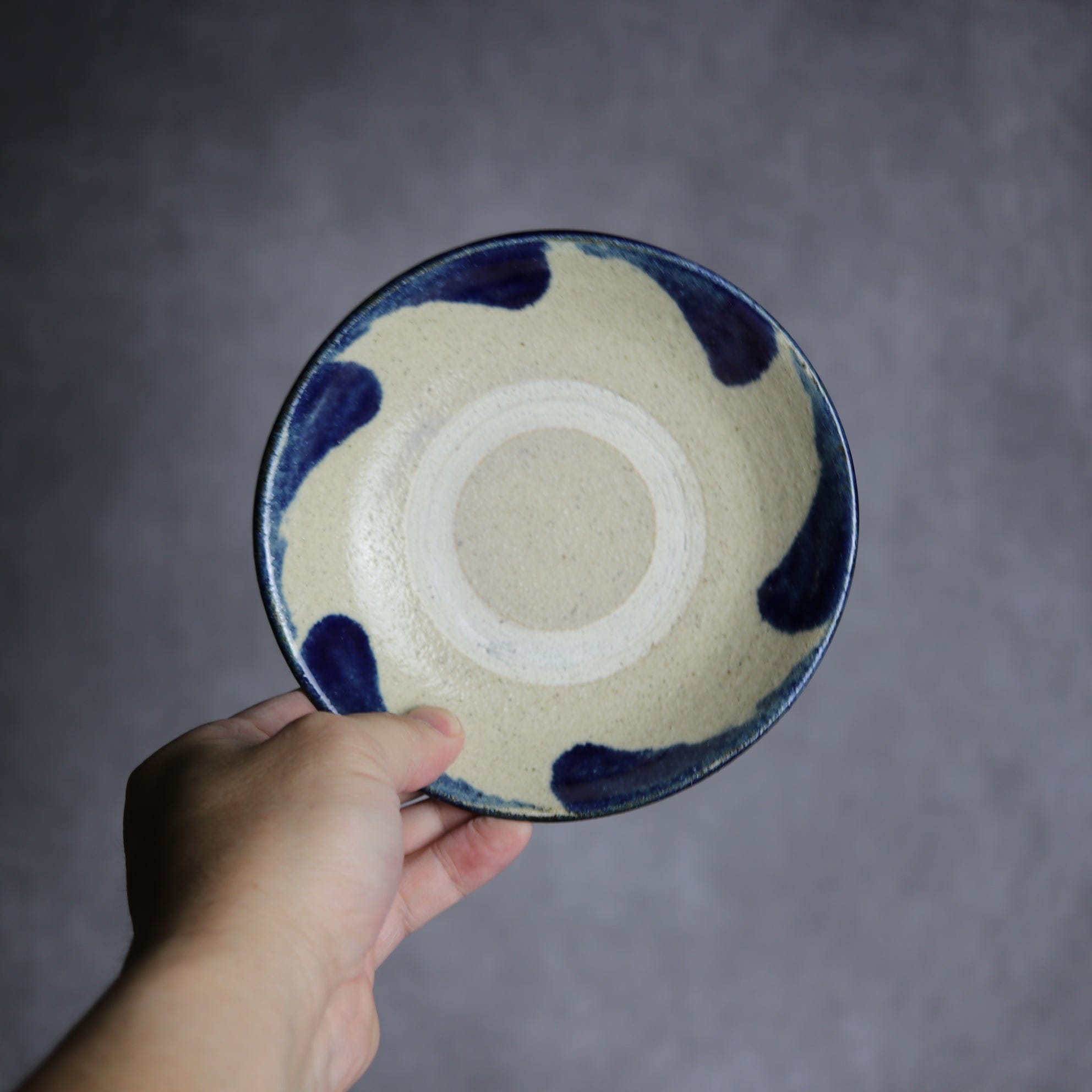 5寸皿1 呉須釉 波紋 やちむん 陶器 北窯 松田共司工房｜北窯 松田共司