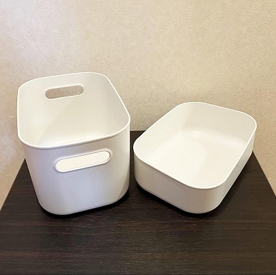 やわらかポリエチレンケース・ハーフ 小と中を比較／どっちが便利