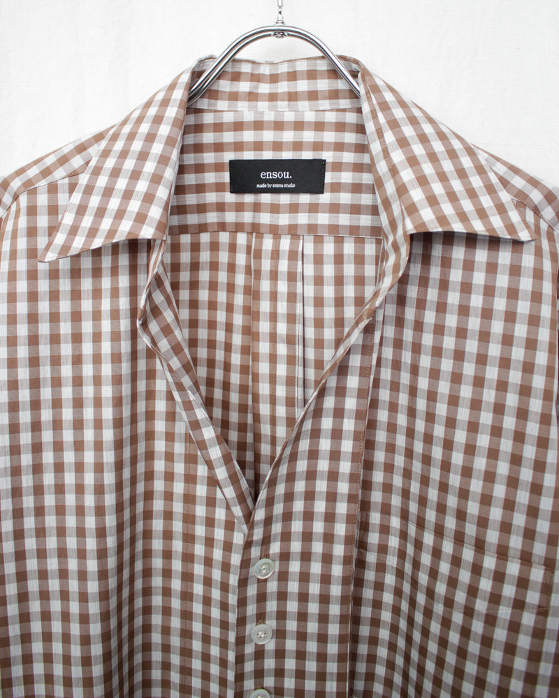 ENSOU. エンソウ 通販 GINGHAM CHILDISH SHIRT (E12S002) Beige