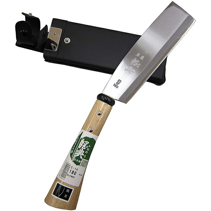 頑張って送料無料！】 五十嵐刃物工業 鋼典 鋼付両刃鞘鉈 180mm c-14