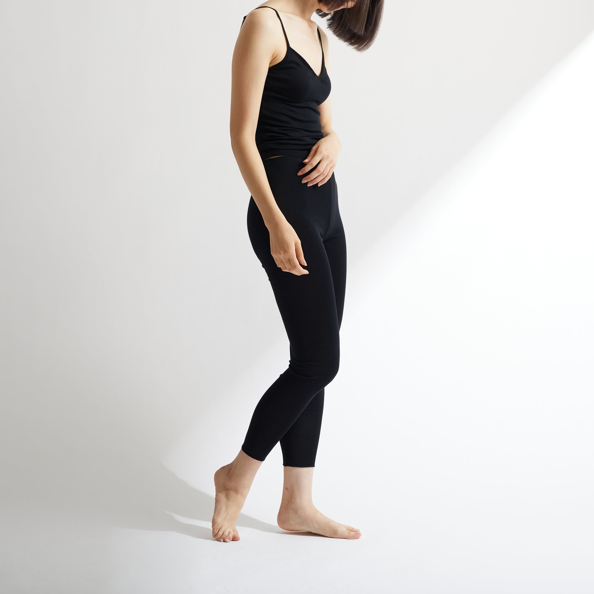 シルク100%レギンス, ブラック／スパッツ