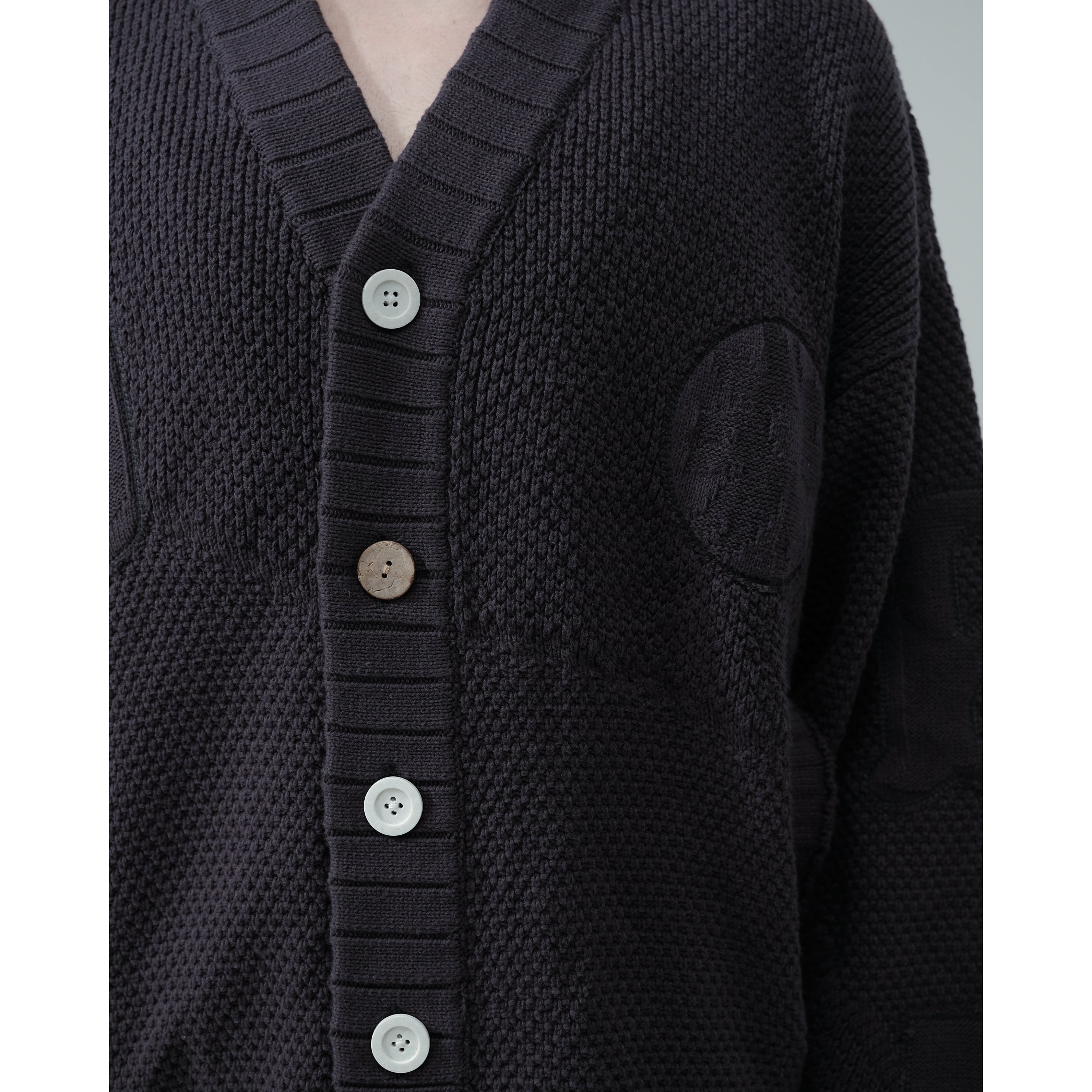 MUZE TURQUOISE LABEL× Ø【EMPTY SETT】™️ - VARSITY KNIT CARDIGAN