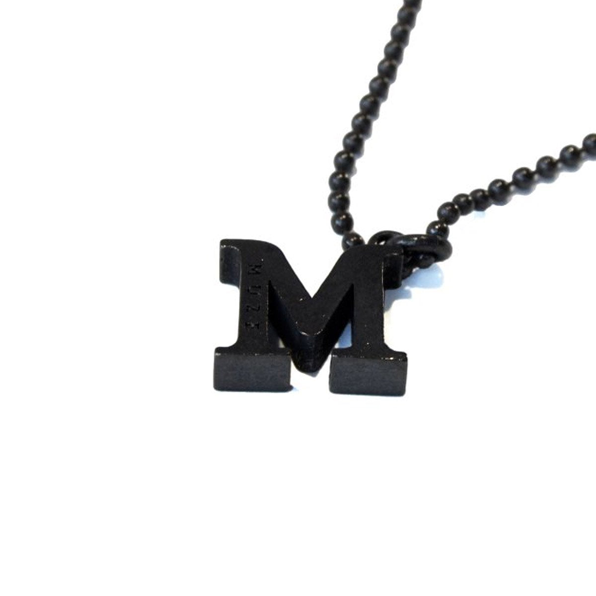MUZE - M LOGO NECKLACE (MATTE BLACK) ミューズ ロゴ ネックレス