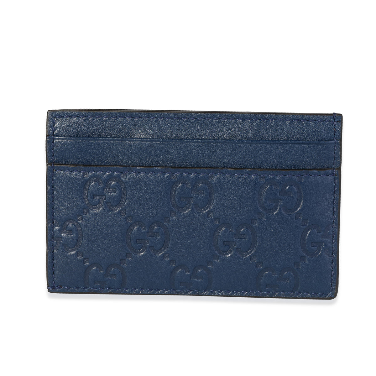 Gucci Navy Guccissima Leather NY Yankee Card Holder | myGemma