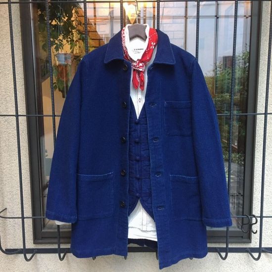 GAIJIN MADE 刺し子 チャイナジャケット カバーオールインディゴ