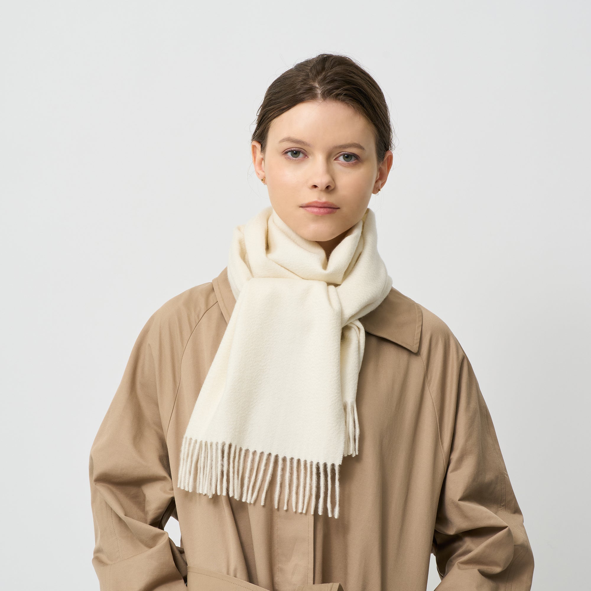 cashmere muffler(アザミ起毛カシミヤ無地マフラー)