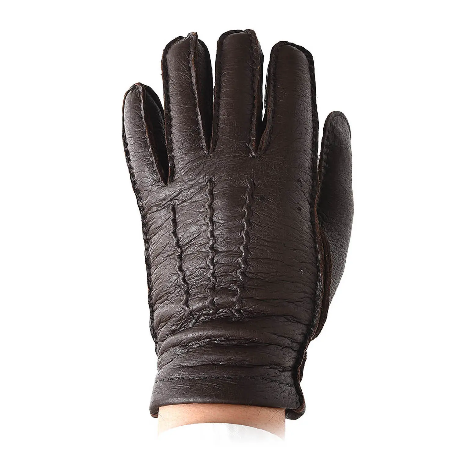 デンツ 15-1564 ペッカリー×カシミア ストラップ＆ロール BARK