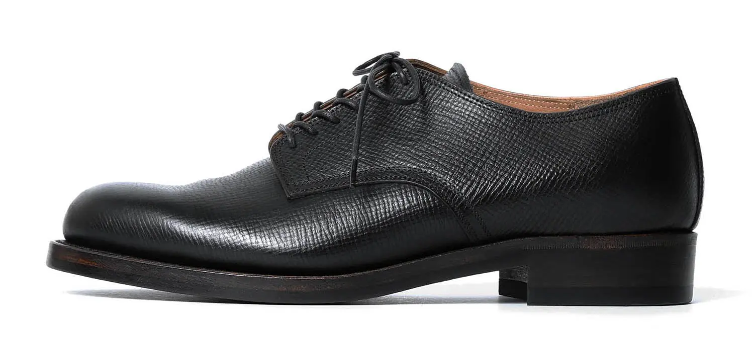 MOTO 2152 クロスハッチコードバンプレーントゥシューズ (ブラック)