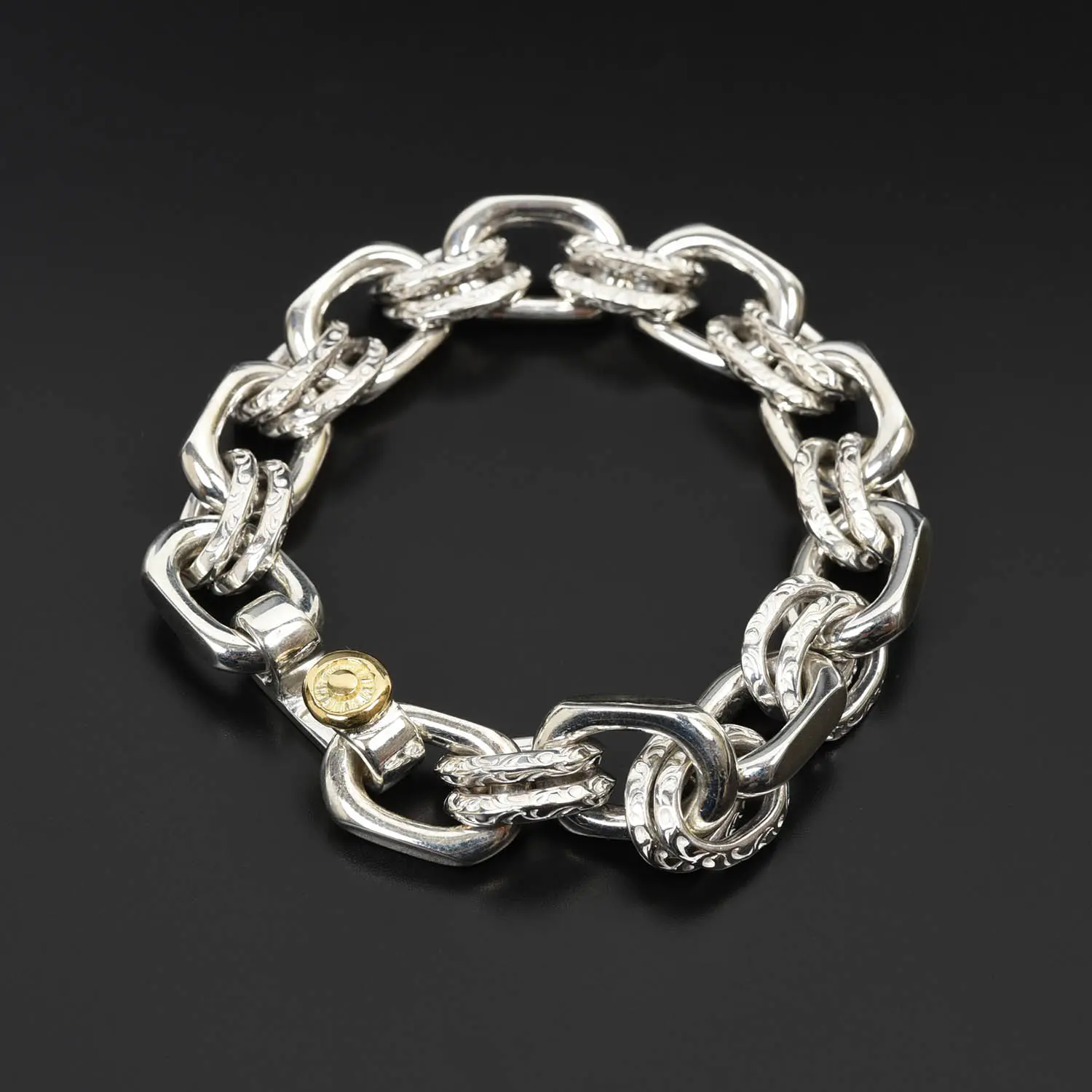 K18メタル付925シルバーダブルチェーン】- MOTOR-Natoriya