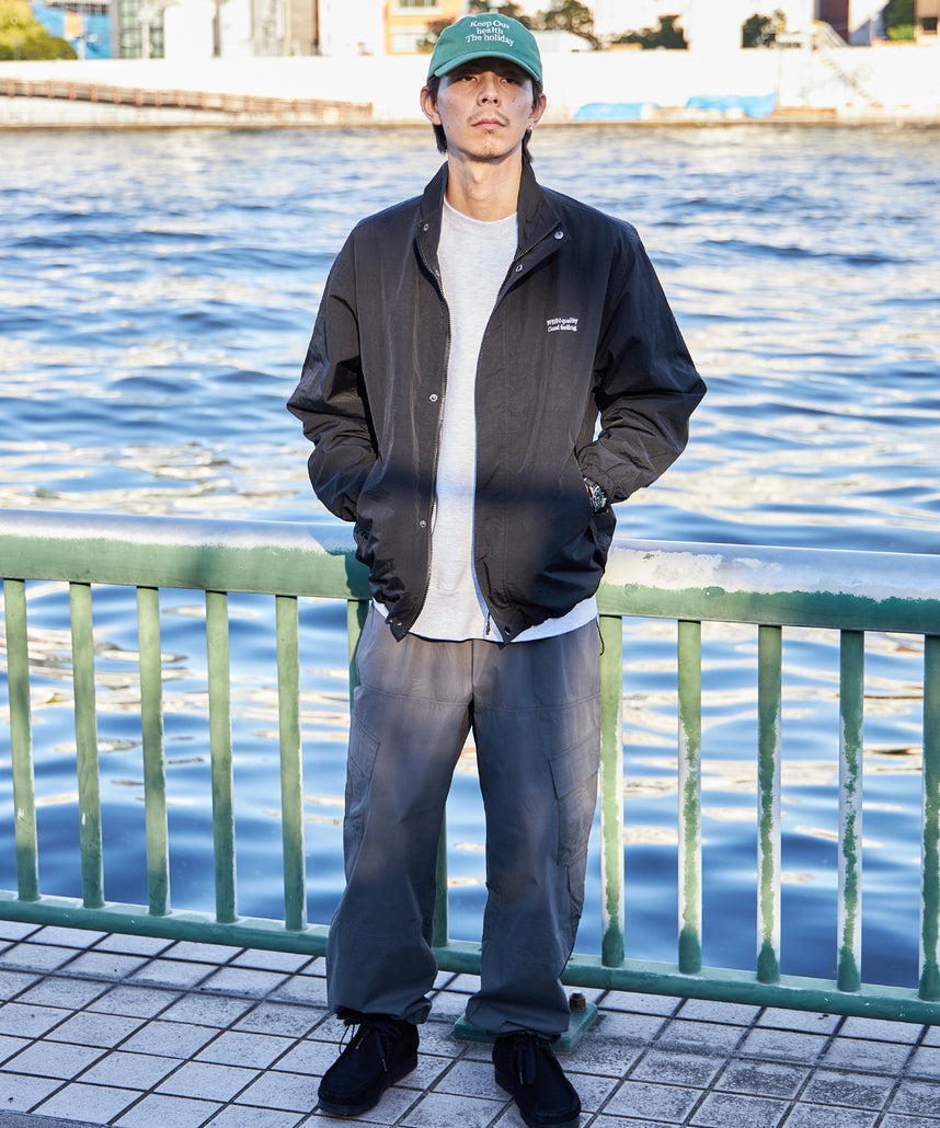 スタンドカラーナイロンジップアップジャケット / オーバージャケット