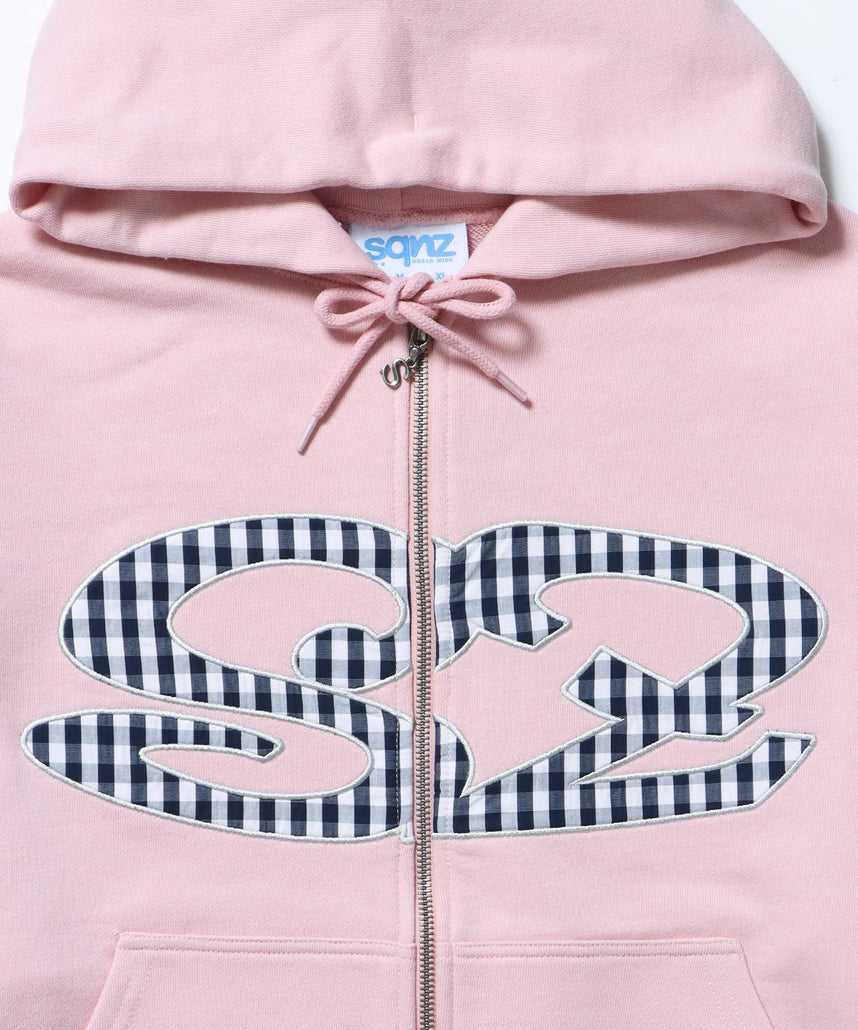 sqnz（エスキュンズ）】sqnz logo applique zip p/k / 裏毛 ダブル