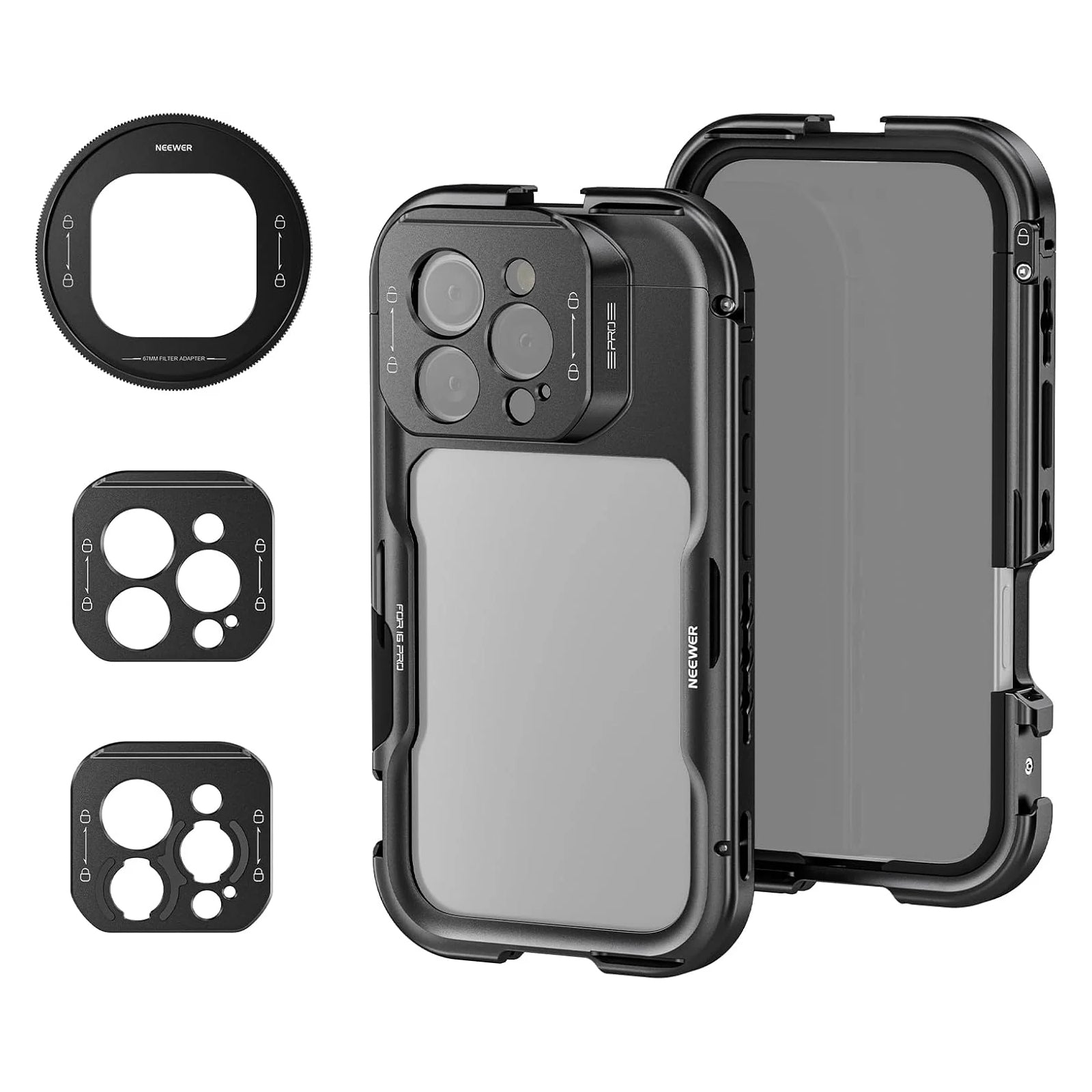 NEEWER PA073/PA074 ビデオリグケージ iPhone 16 Pro/Pro Max用