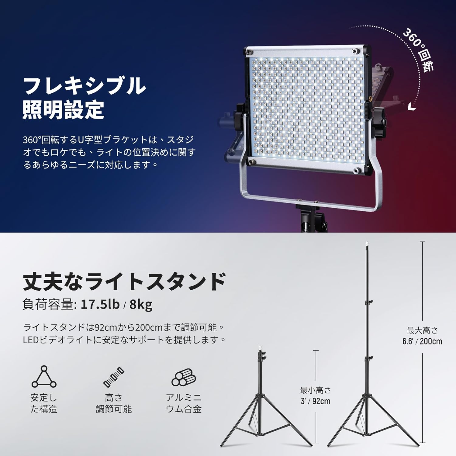 NEEWER 2パック 660PRO RGB アプリ制御可 LEDビデオライトキット