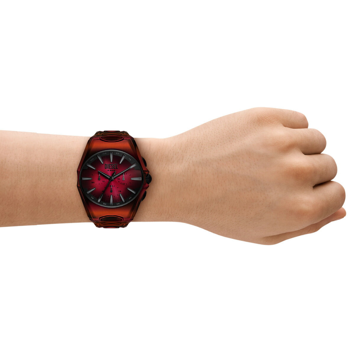 ディーゼル DIESEL 腕時計 クロノグラフ メンズ D-CURVE レッド