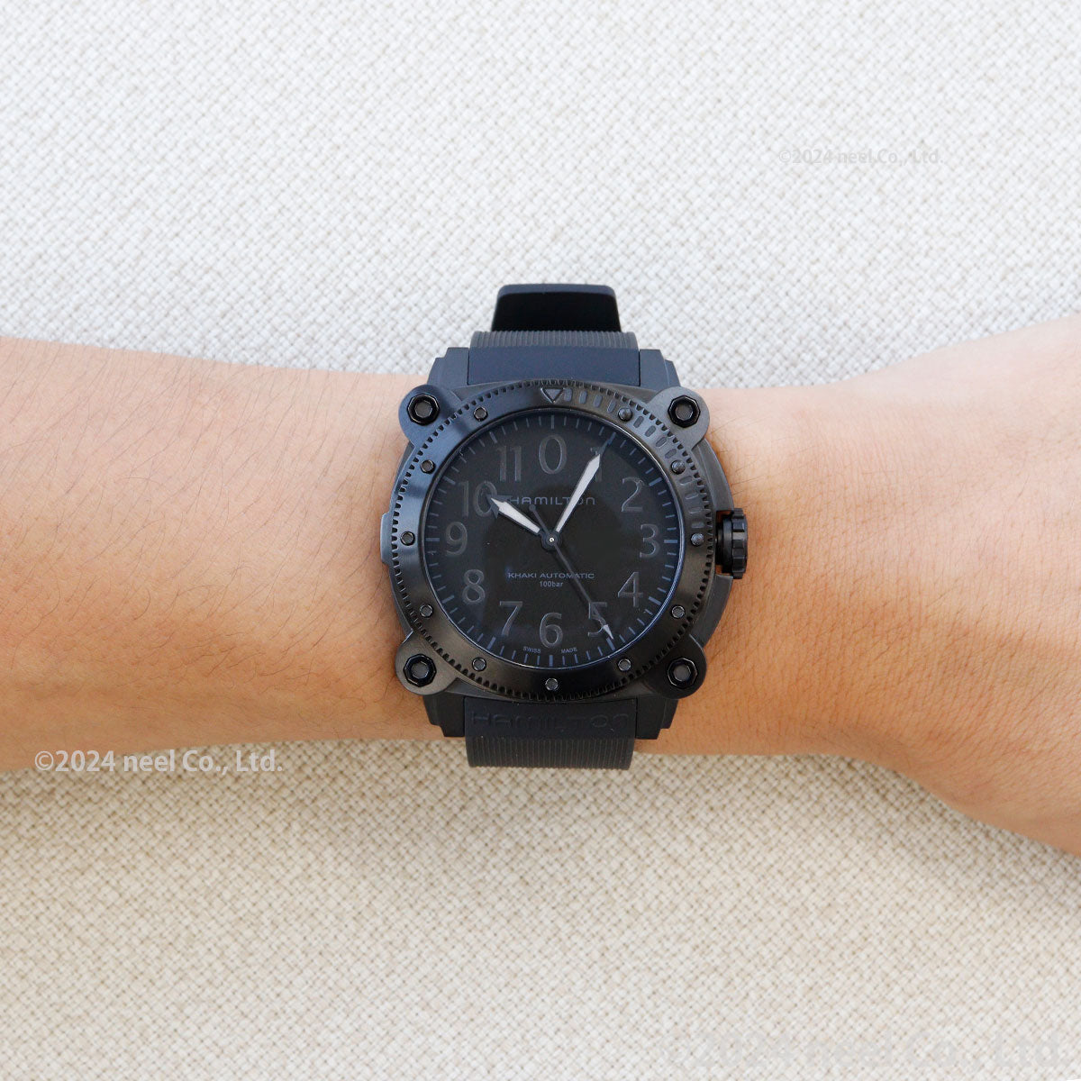 ハミルトン HAMILTON カーキ ネイビー ビロウ ゼロ チタニウム オート