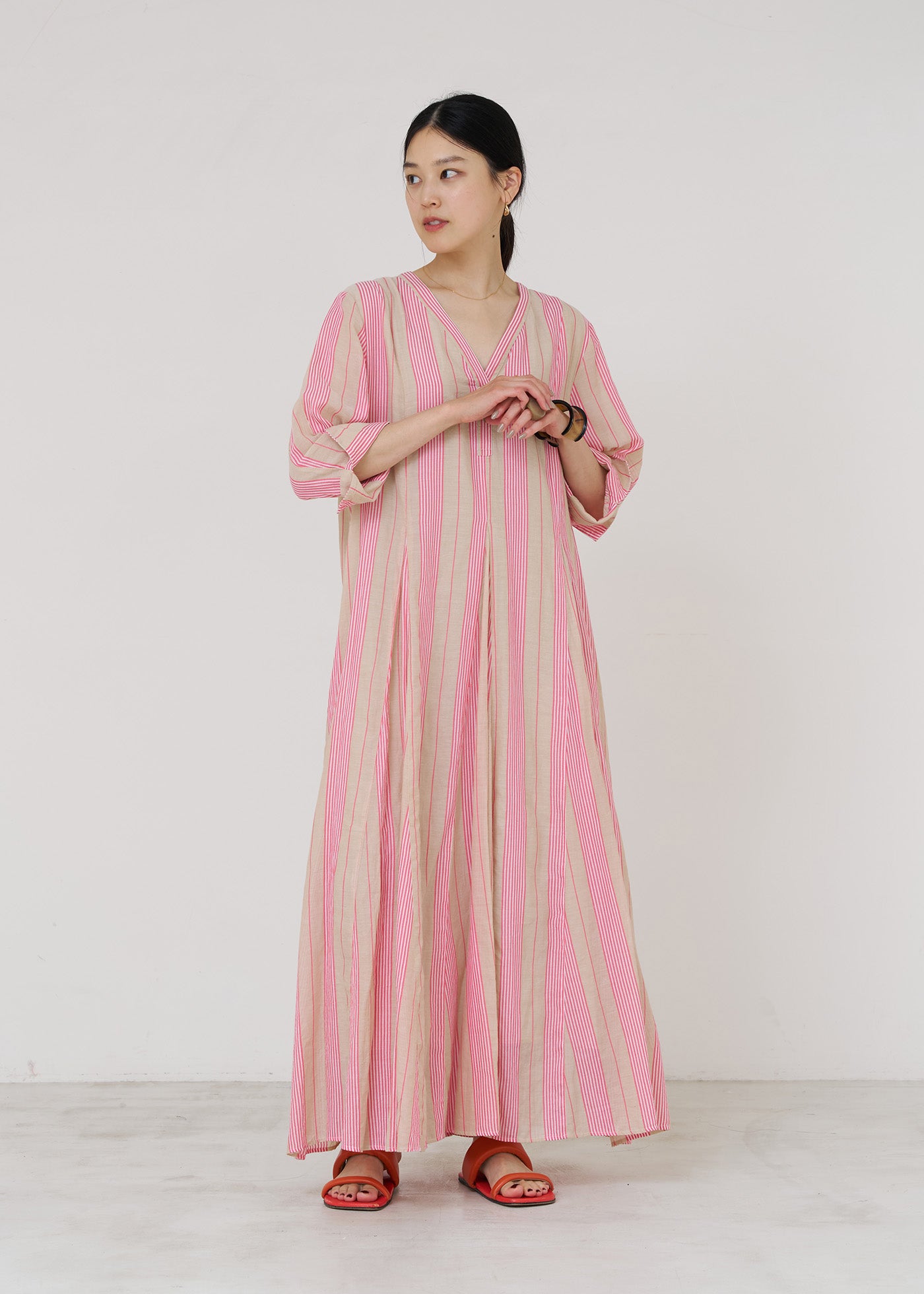 Cotton Voile Stripe Panel Dress | Pasand by ne Quittez pas