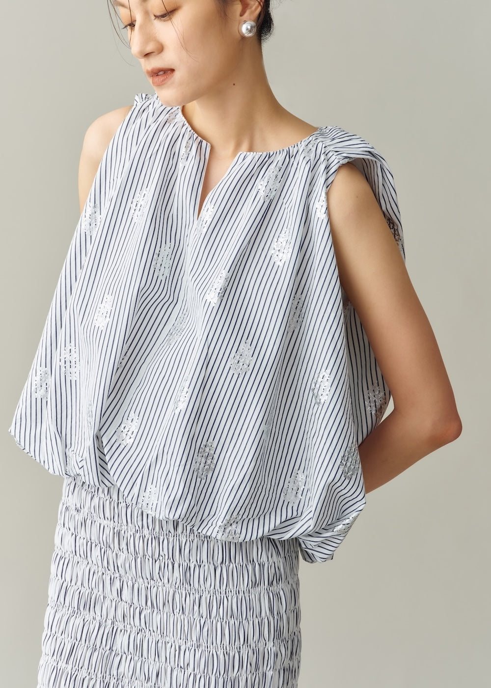 Poplin Foil Print Balloon Top | Pasand by ne Quittez pas | パサン