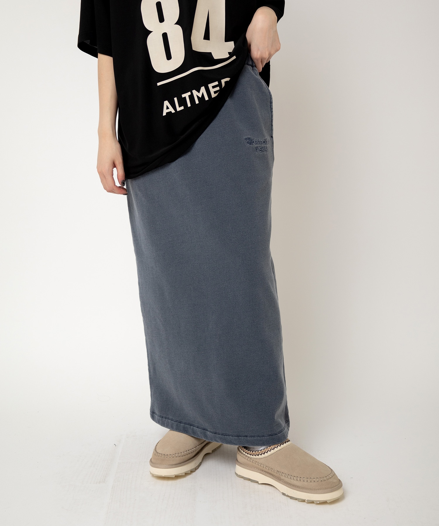 G1093 YEAHピグメントロングスカート(M ブラウン): スカート - RNA