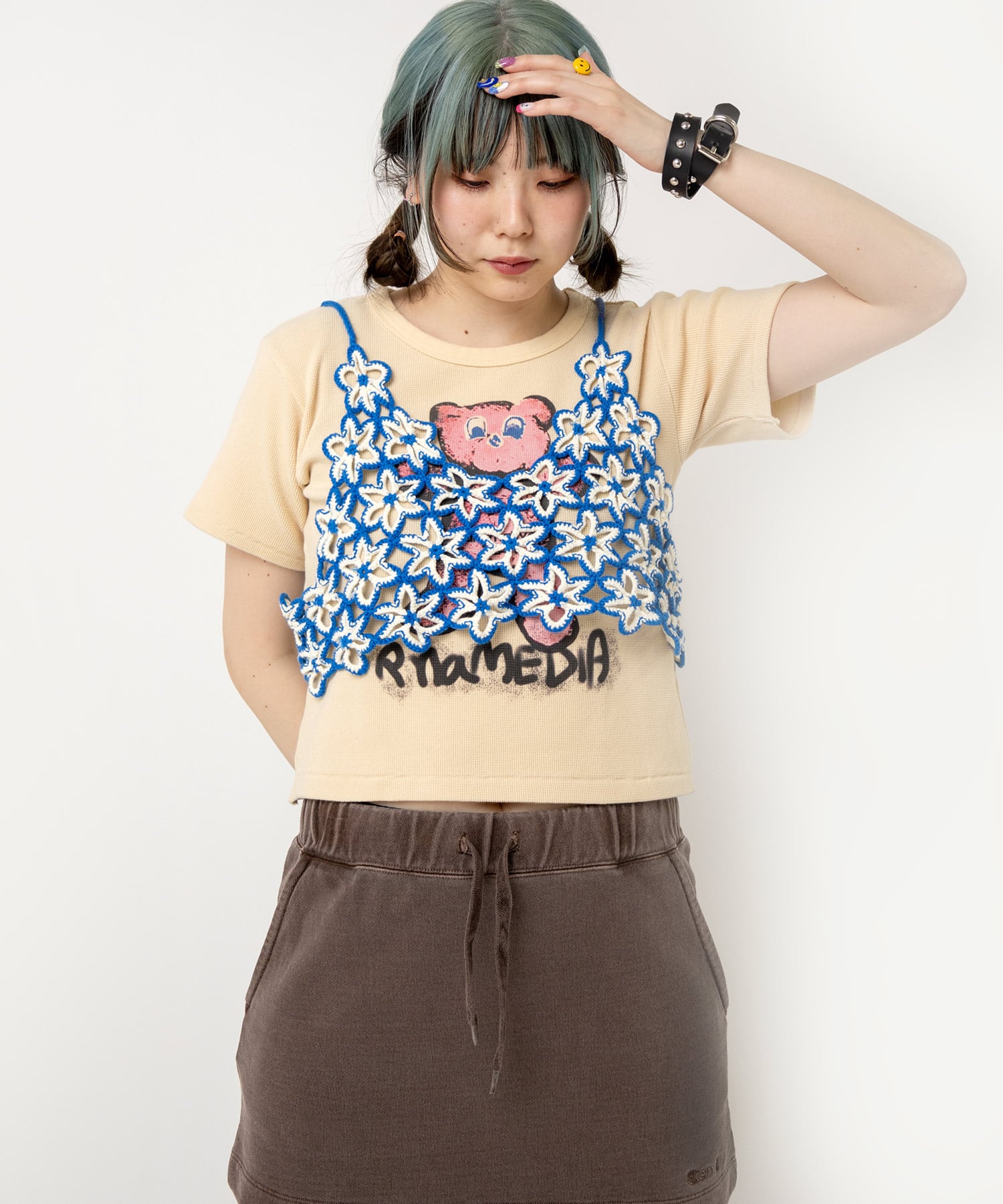 K2724 手編みフラワーブラトップ(M ブラック): トップス - RNA ONLINE