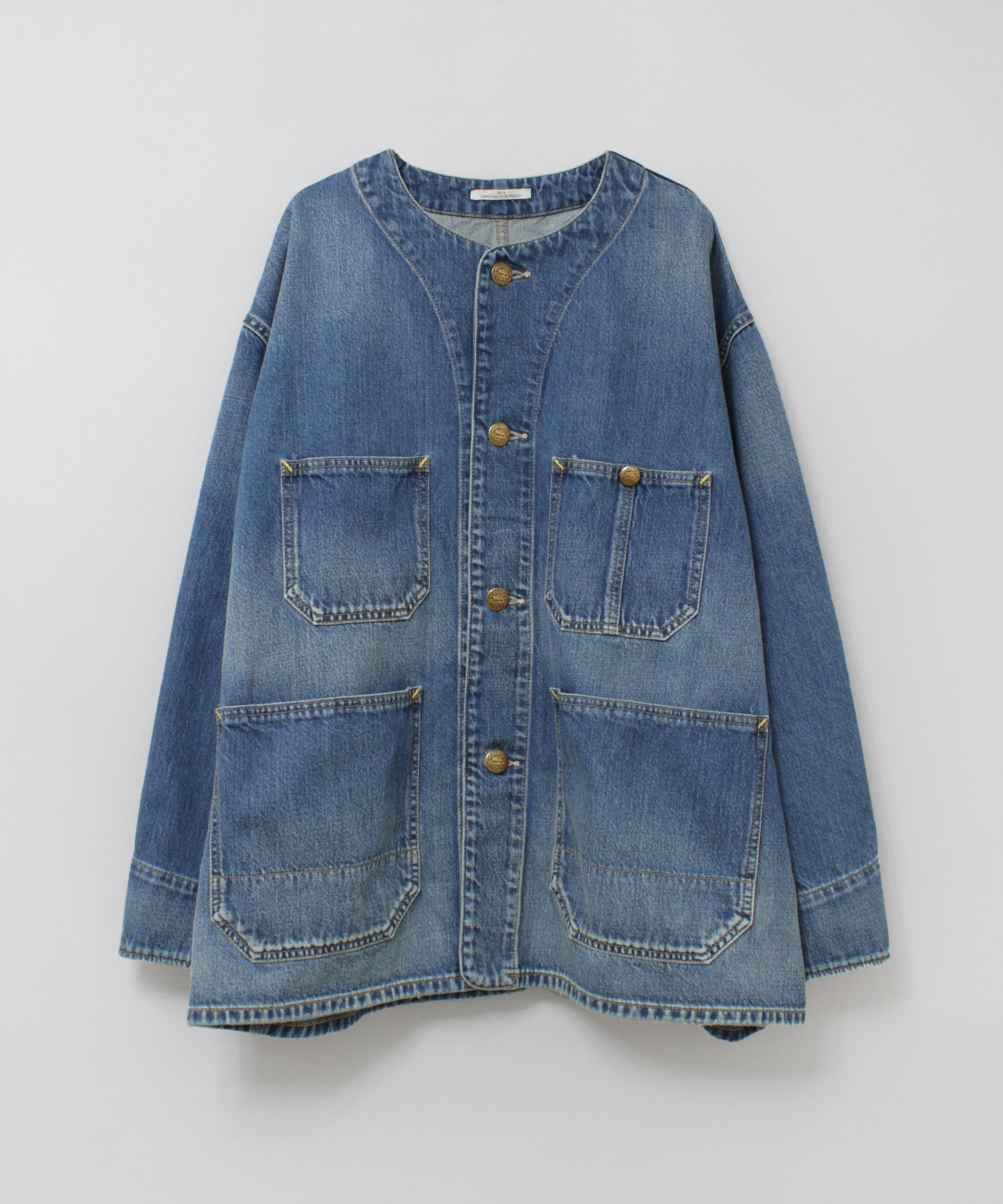 J2149 ノーカラービッグカバーオール(F ブラック): アウター - RNA