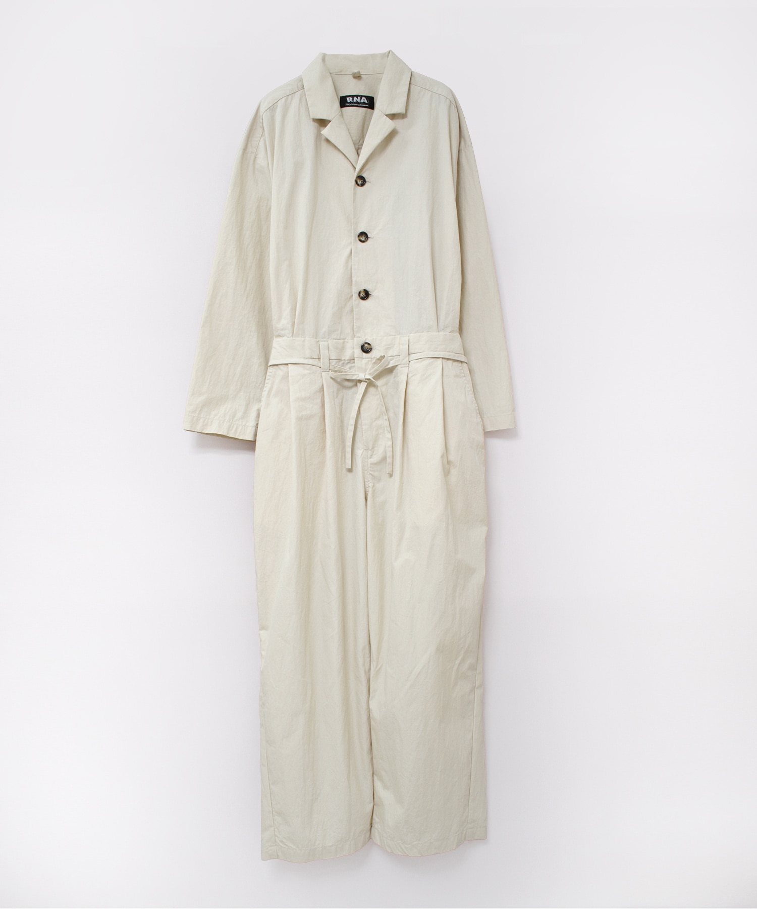 O0735 ルーズシャツオールインワン(M ライトベージュ): オールインワン