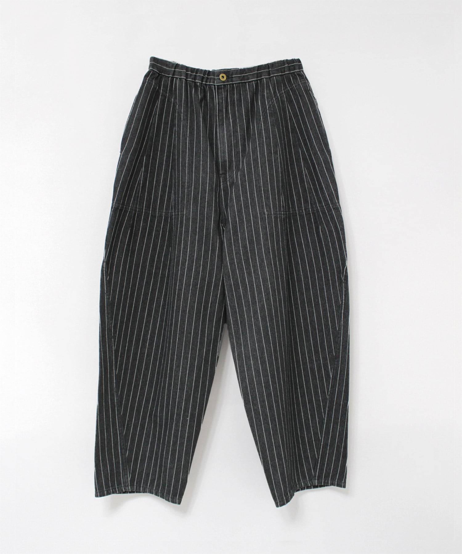 4月下旬納期】R4448 コックさんのストライプデニムパンツ(F ブラック