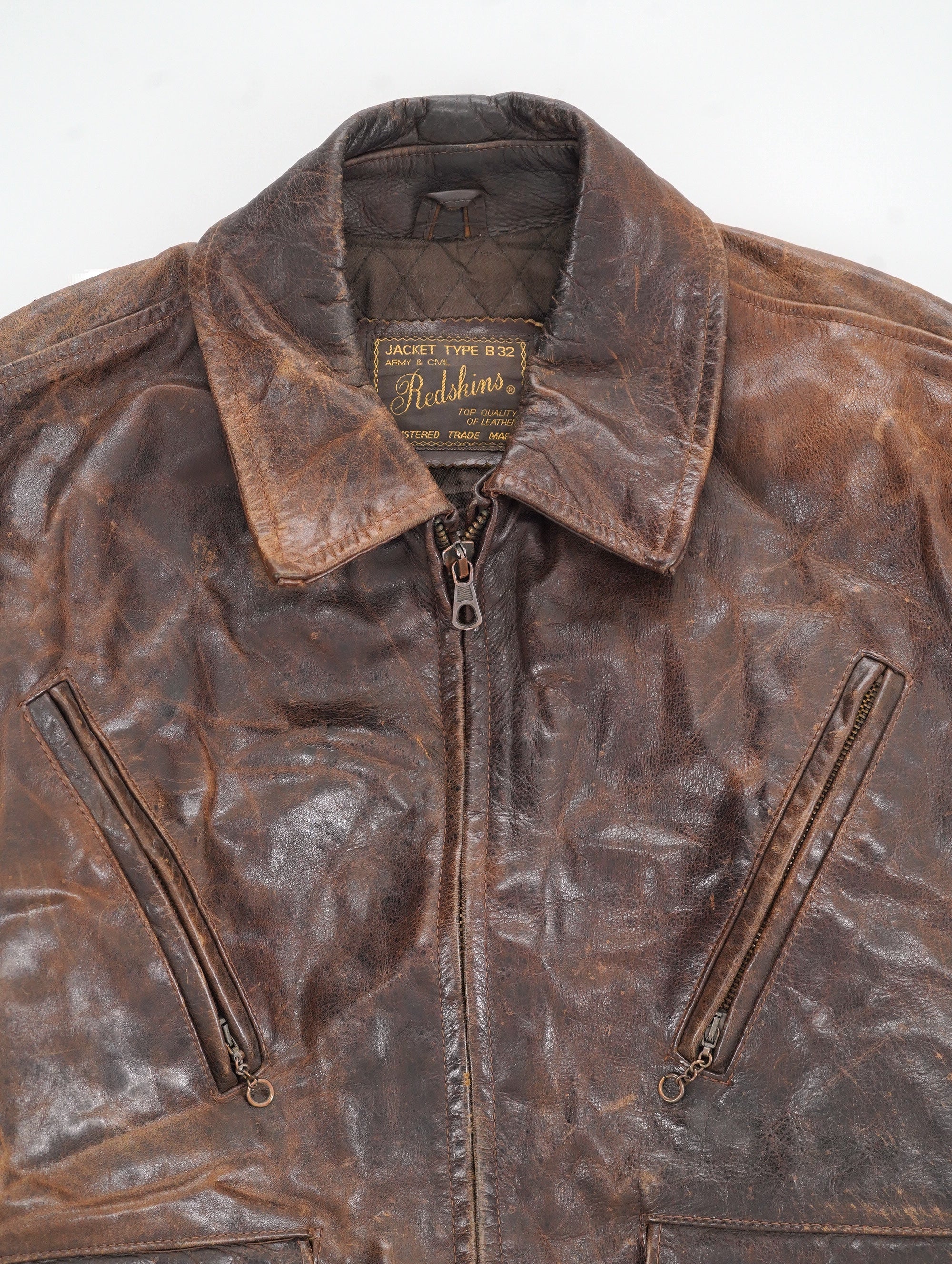 80s-90s REDSKINS type B32 leather jacket – NEVERKNOWS