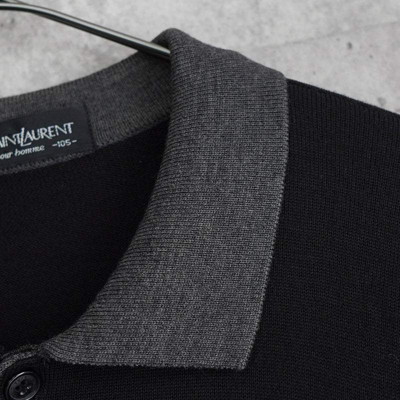 イブ サンローラン ヴィンテージ YSLロゴ カラーニット セーター 襟