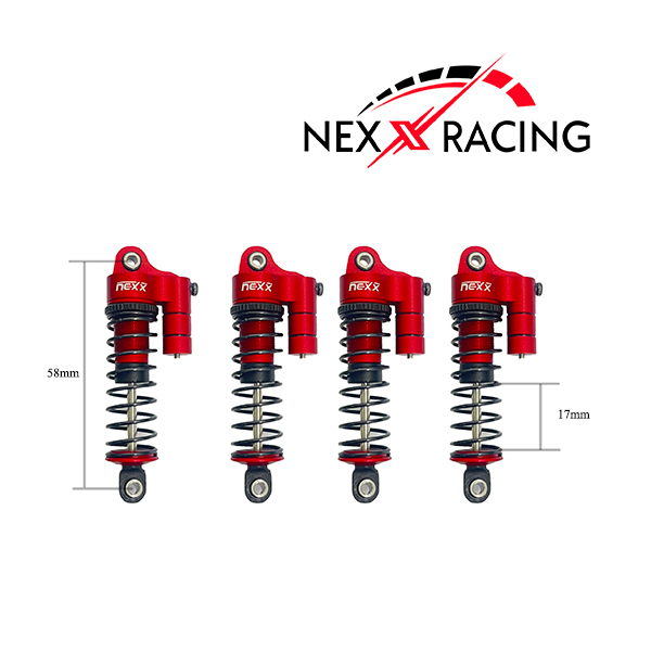 NX-419 Nexx Racing 58mm Reservoir Shocks (4pcs) for Arrma 1:18