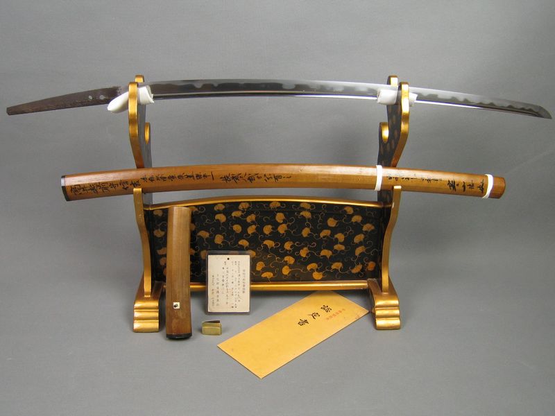 日本刀 刀 （菊紋）高井越前守源来信吉/以南蛮鉄作之 白鞘 | のみの市