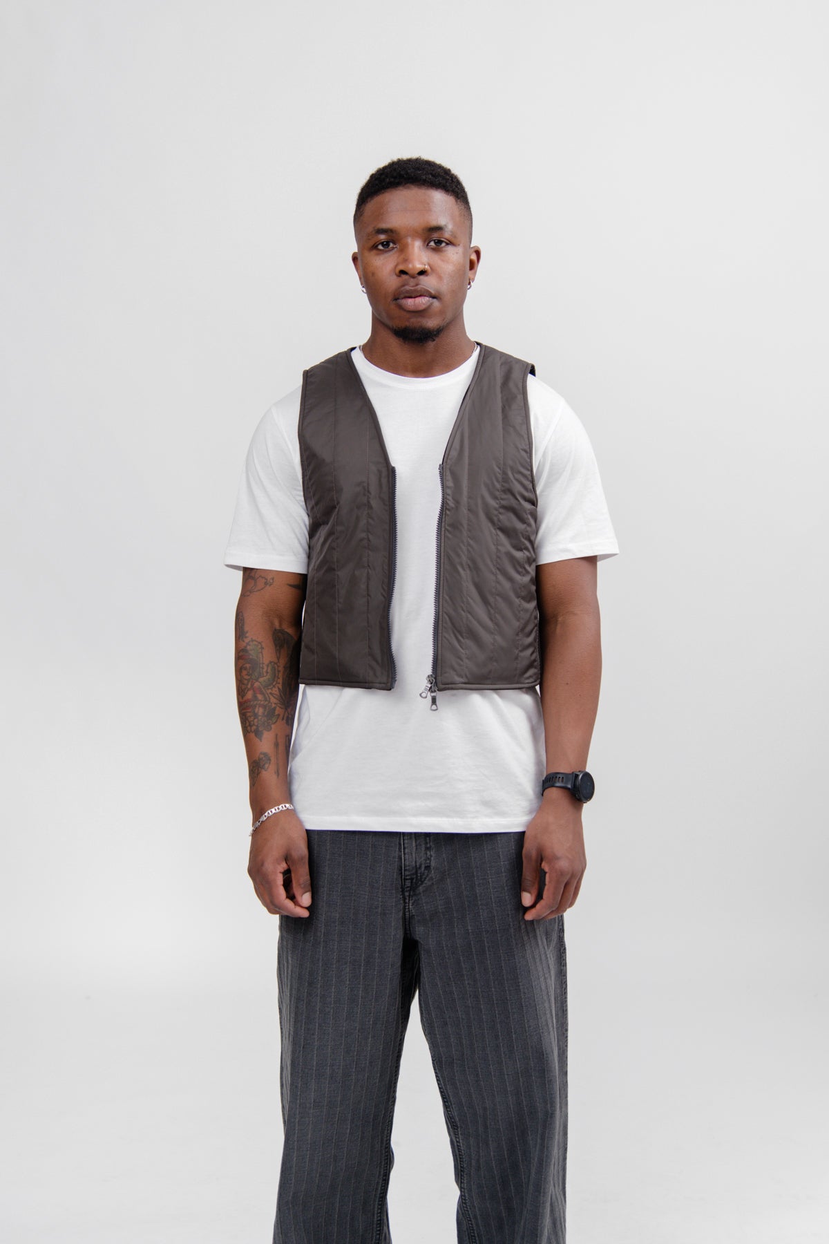 Our Legacy Quilted Liner Vest Oxidized Grey Aero Nylon M2241QOG