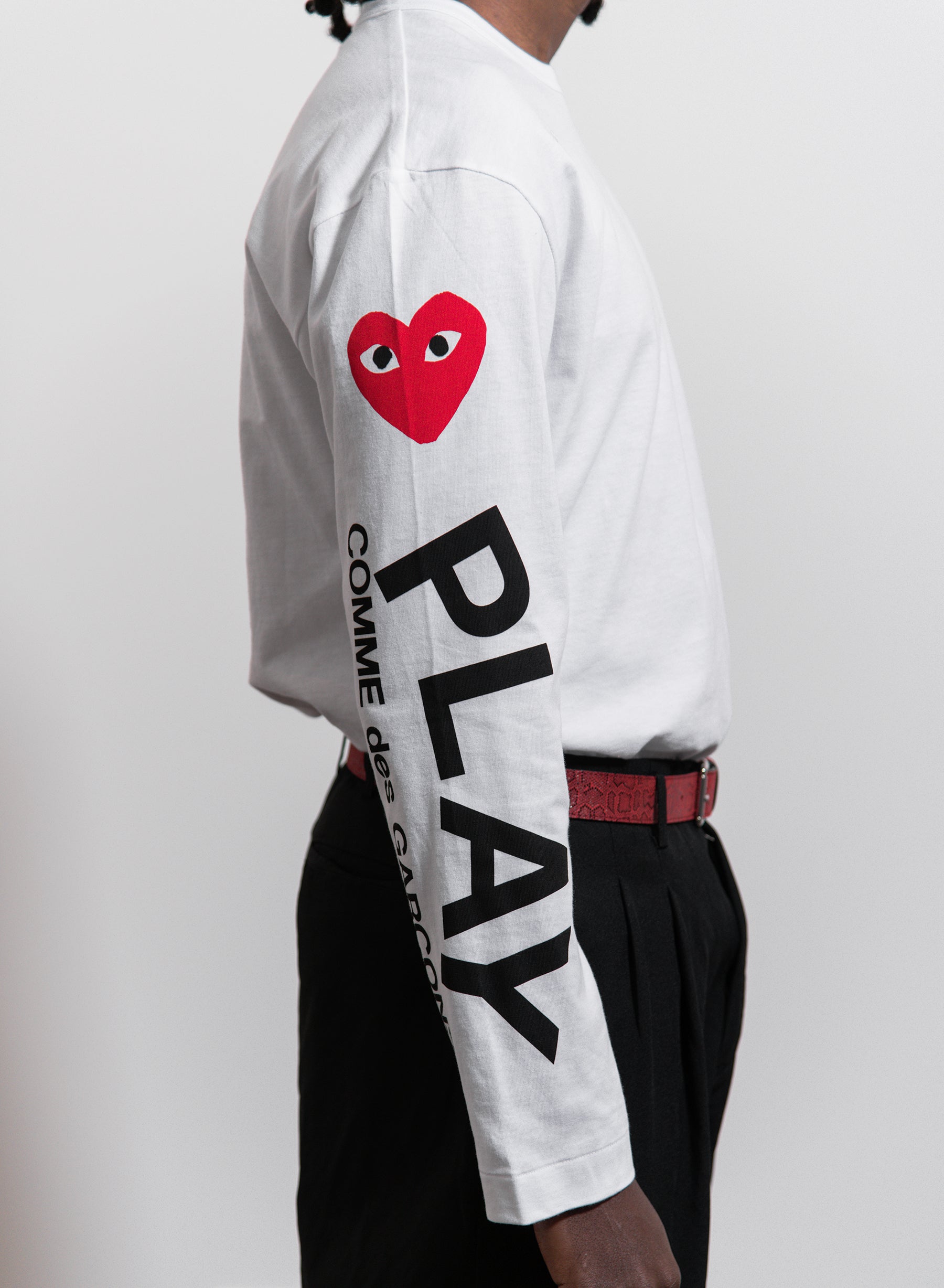 Comme des Garcons PLAY Long Sleeve Multi Heart Tee White – NOMAD