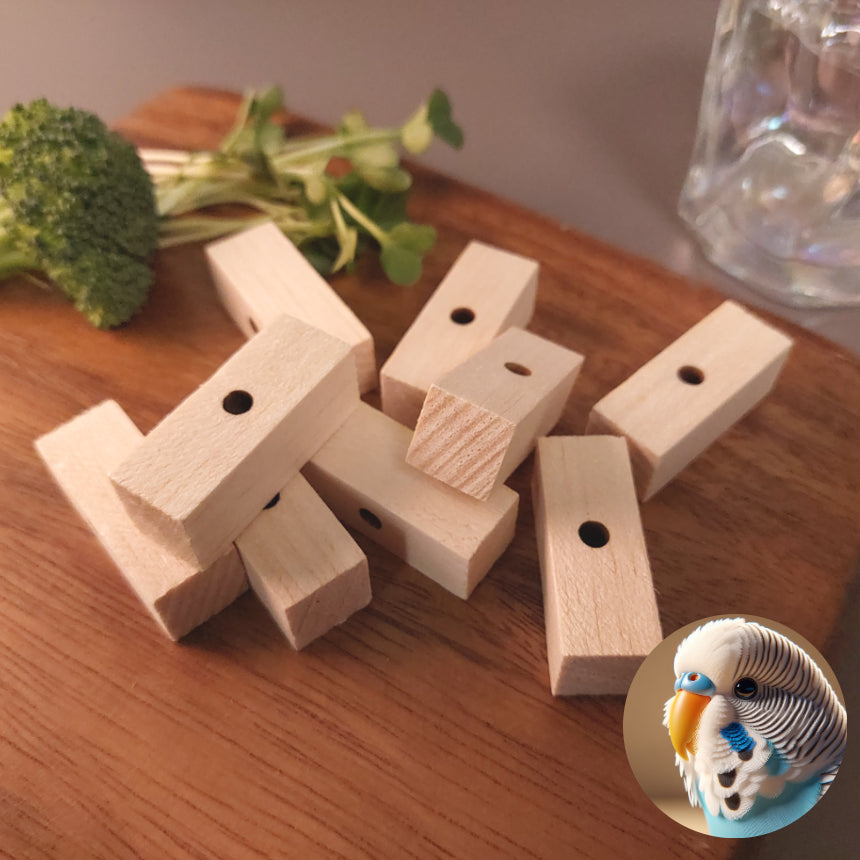 4個】無毒性ソフトインコおもちゃ、かじり木パーツ「カジカジバルサ