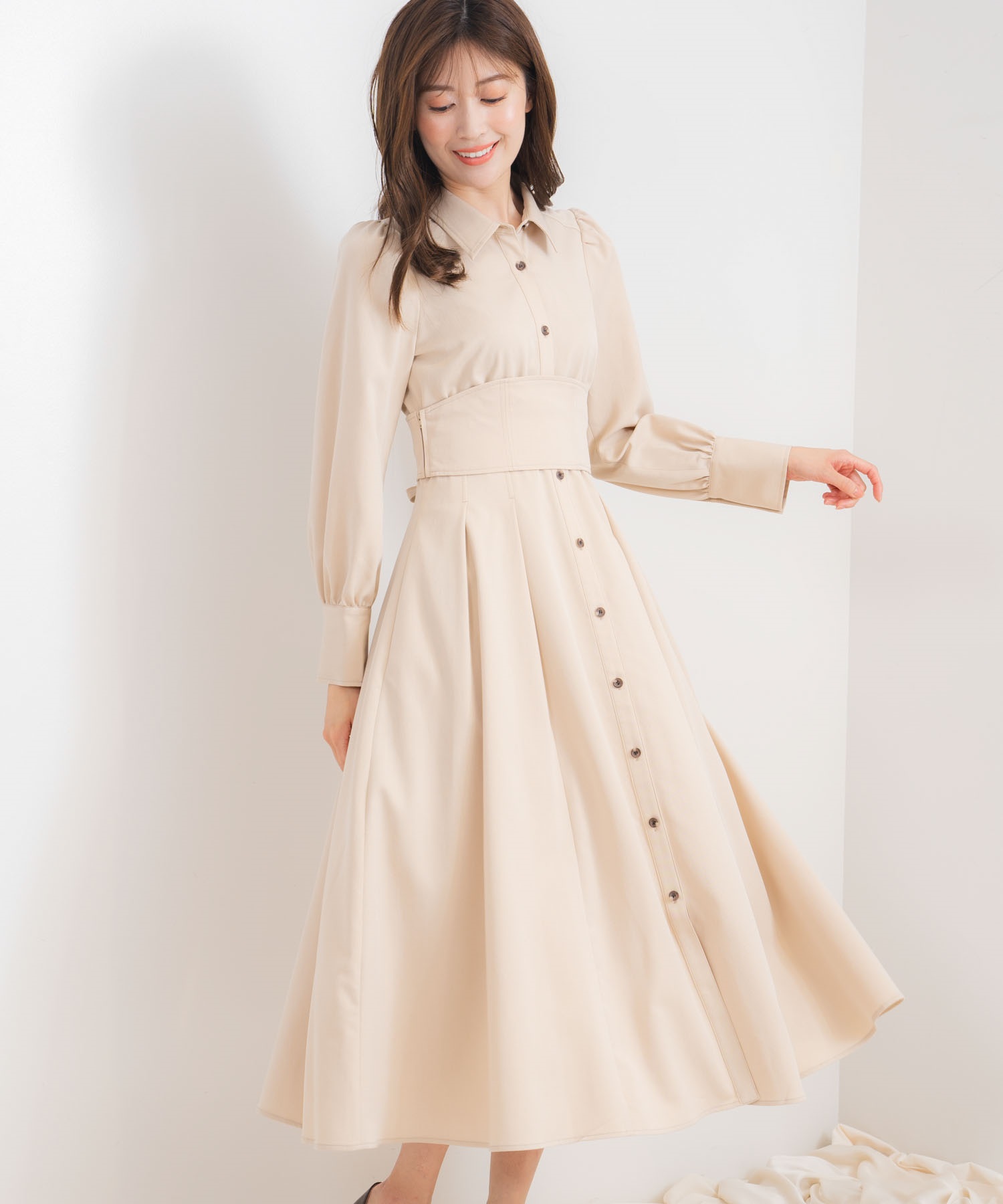 コルセットベルト付きワンピース | シャツワンピース | NOELA OFFICIAL